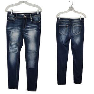 East 1946 Comtempory Distressed Patchwork Skinny Jeans Size 6